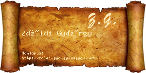 Zöldi György névjegykártya